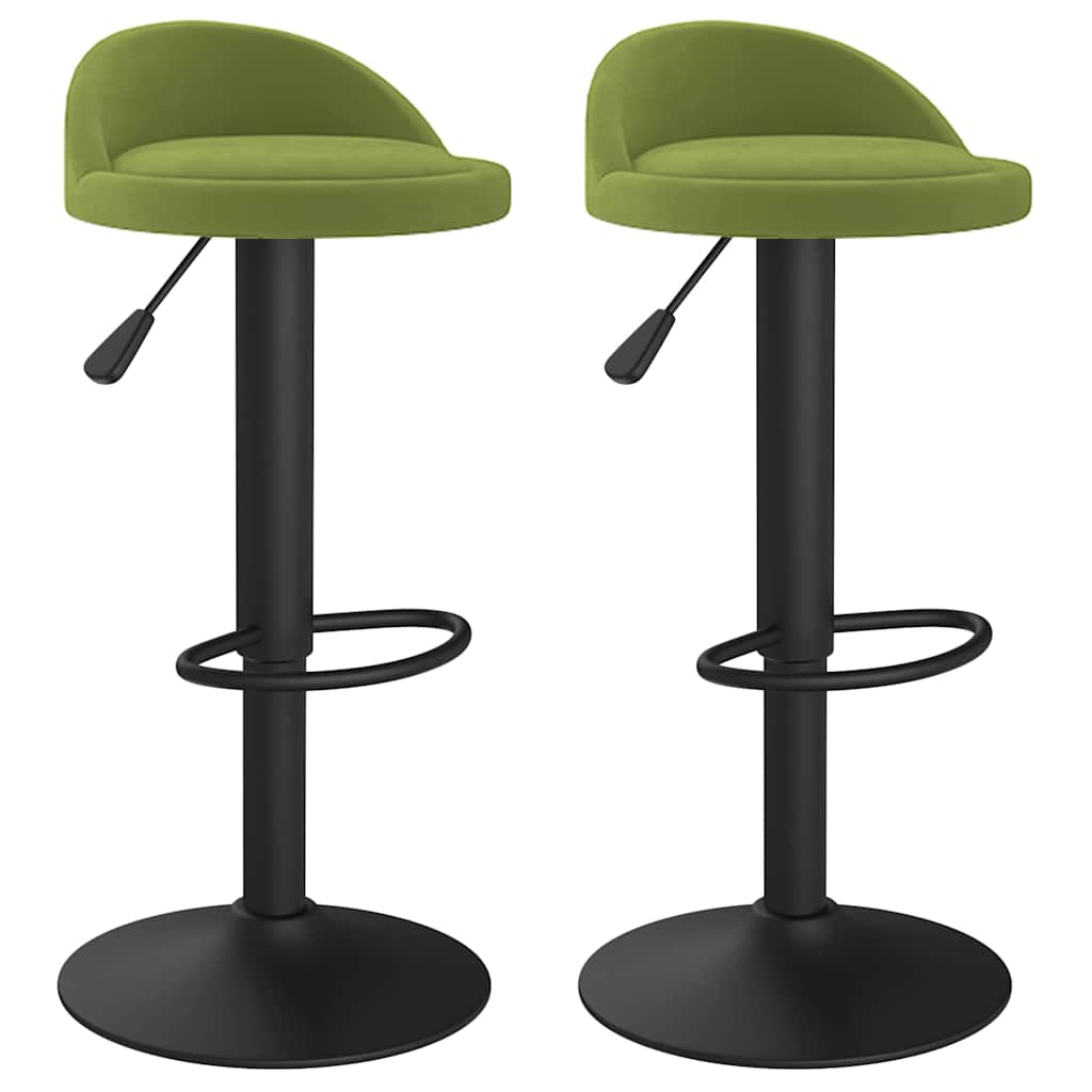 Bar Stools 2 pcs Light Green Velvet