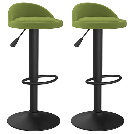 Bar Stools 2 pcs Light Green Velvet