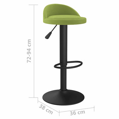 Bar Stools 2 pcs Light Green Velvet