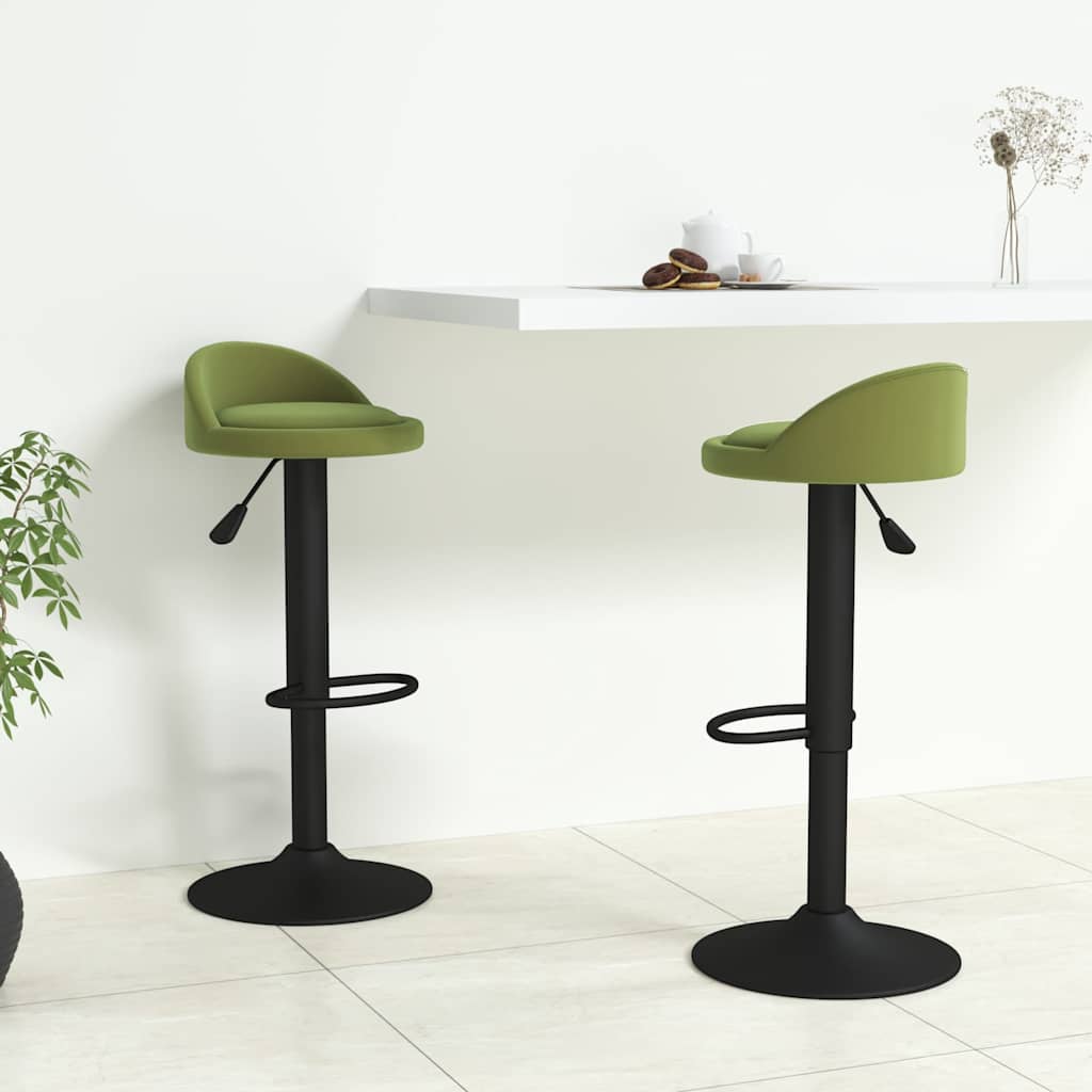 Bar Stools 2 pcs Light Green Velvet