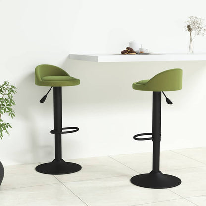 Bar Stools 2 pcs Light Green Velvet