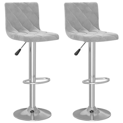 Bar Stools 2 pcs Light Grey Velvet