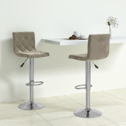 Bar Stools 2 pcs Light Grey Velvet
