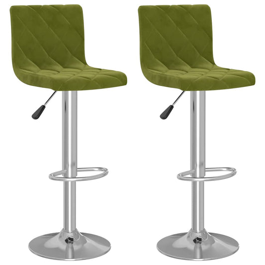 Bar Stools 2 pcs Light Green Velvet