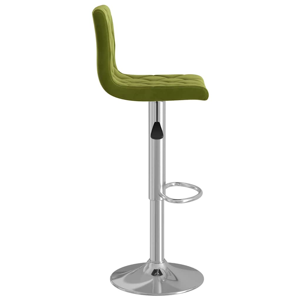 Bar Stools 2 pcs Light Green Velvet
