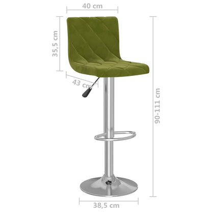 Bar Stools 2 pcs Light Green Velvet