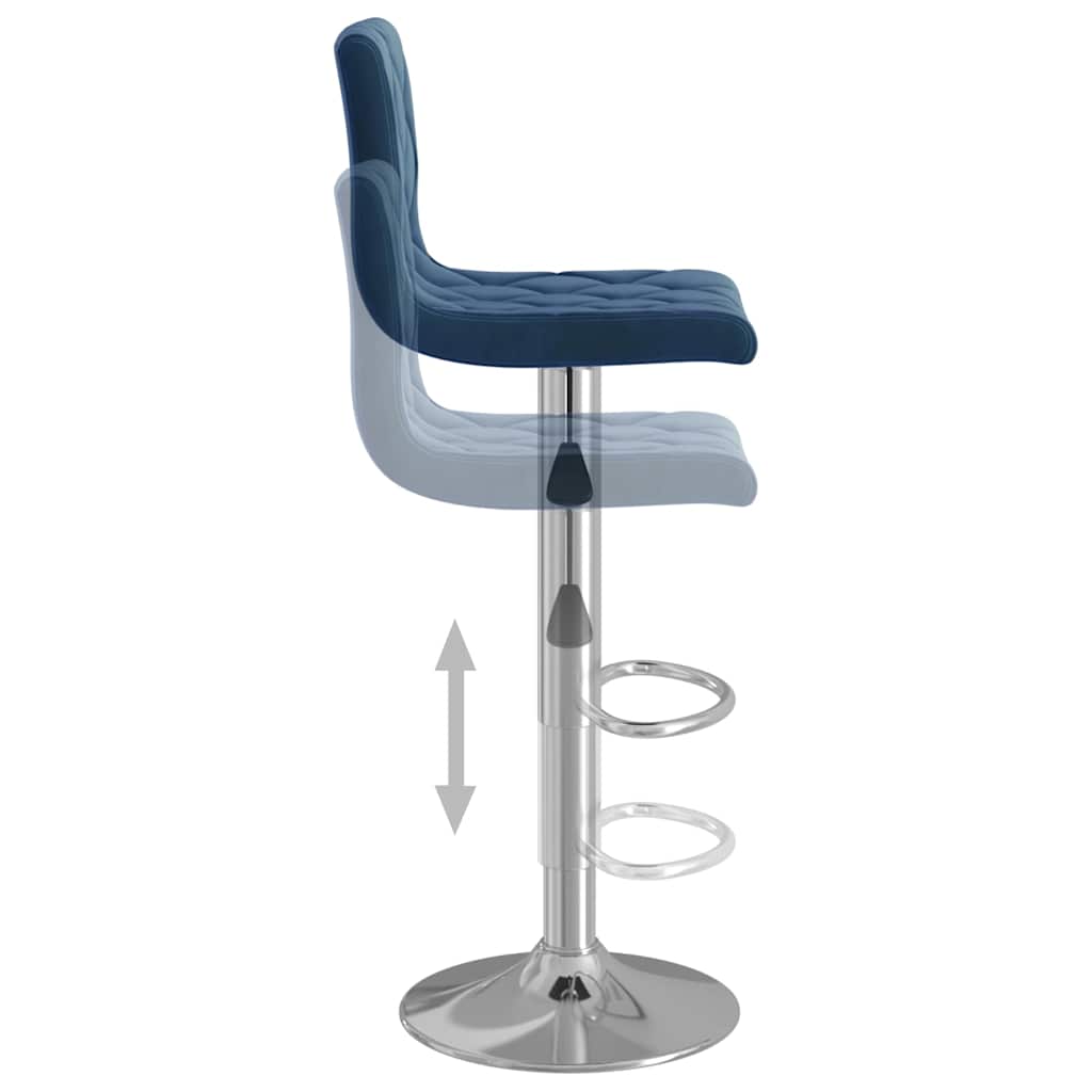 Bar Stools 2 pcs Blue Velvet