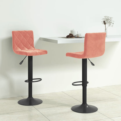 Bar Stools 2 pcs Pink Velvet
