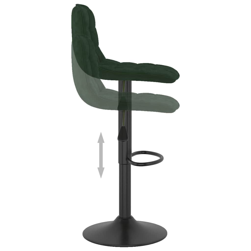Bar Stools 2 pcs Dark Green Velvet