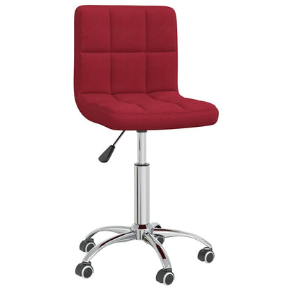 Swivel Office Chair Wine Red Fabric