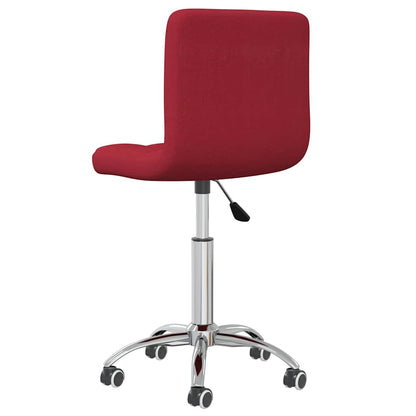 Swivel Office Chair Wine Red Fabric