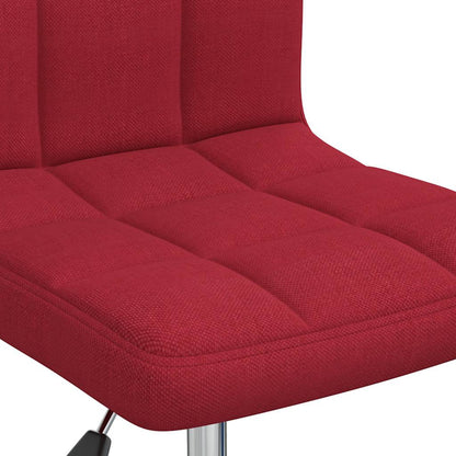 Swivel Office Chair Wine Red Fabric