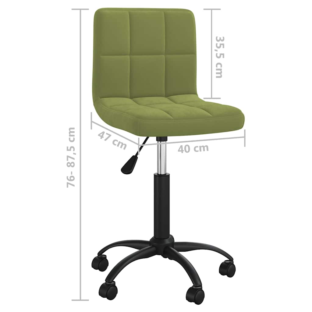 Swivel Office Chair Light Green Velvet