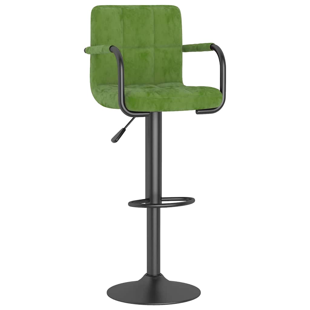 Bar Stool Light Green Velvet