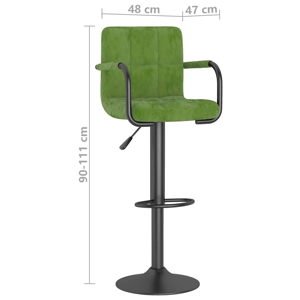 Bar Stool Light Green Velvet