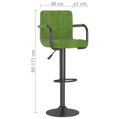 Bar Stool Light Green Velvet