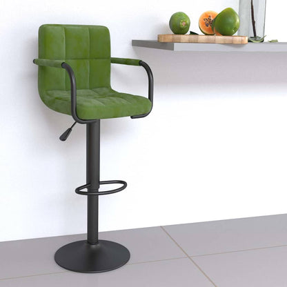 Bar Stool Light Green Velvet