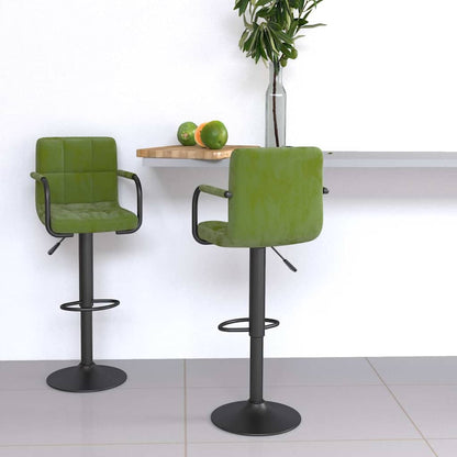 Bar Stools 2 pcs Light Green Velvet