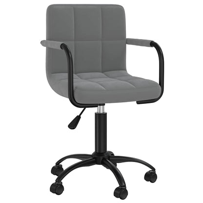 Swivel Office Chair Dark Grey Velvet