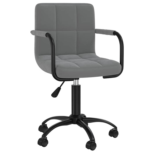 Swivel Office Chair Dark Grey Velvet