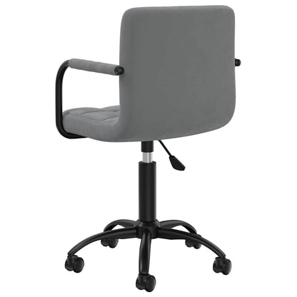 Swivel Office Chair Dark Grey Velvet