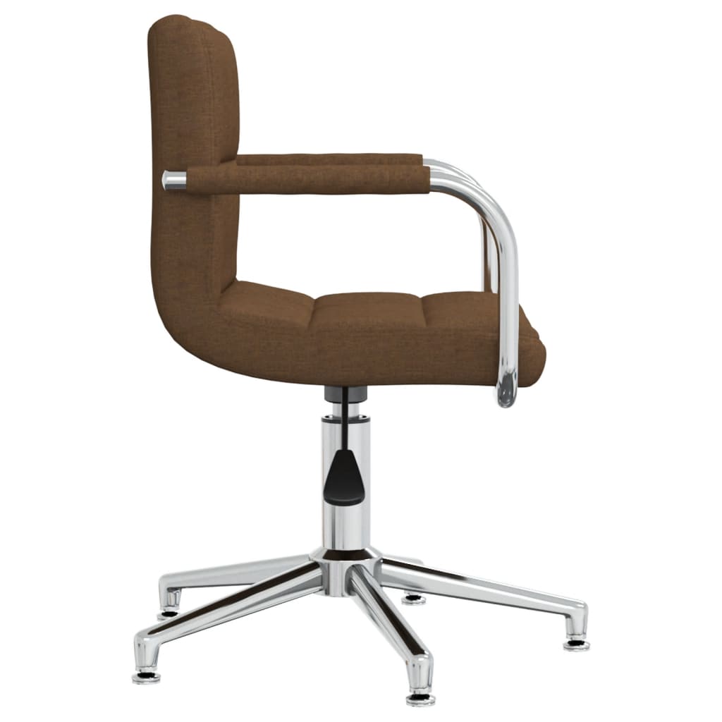 Swivel Office Chair Brown Fabric