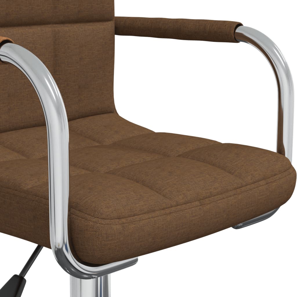 Swivel Office Chair Brown Fabric