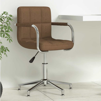 Swivel Office Chair Brown Fabric