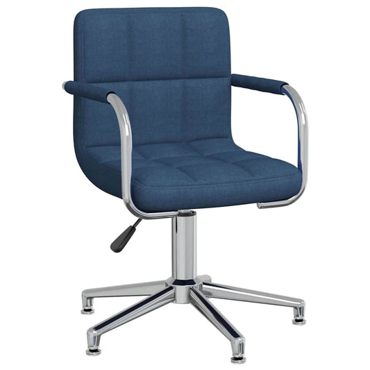 Swivel Office Chair Blue Fabric
