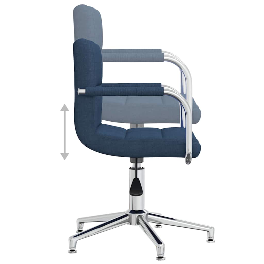 Swivel Office Chair Blue Fabric