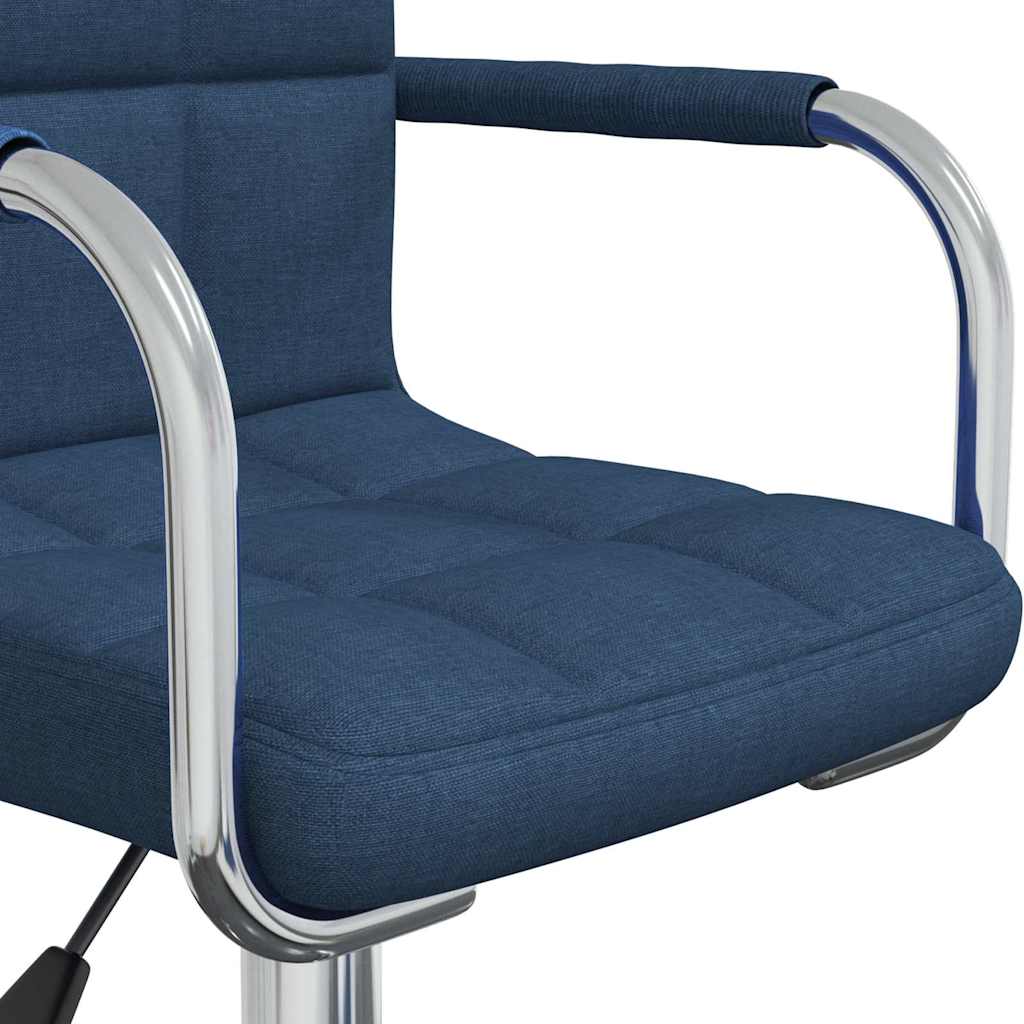 Swivel Office Chair Blue Fabric