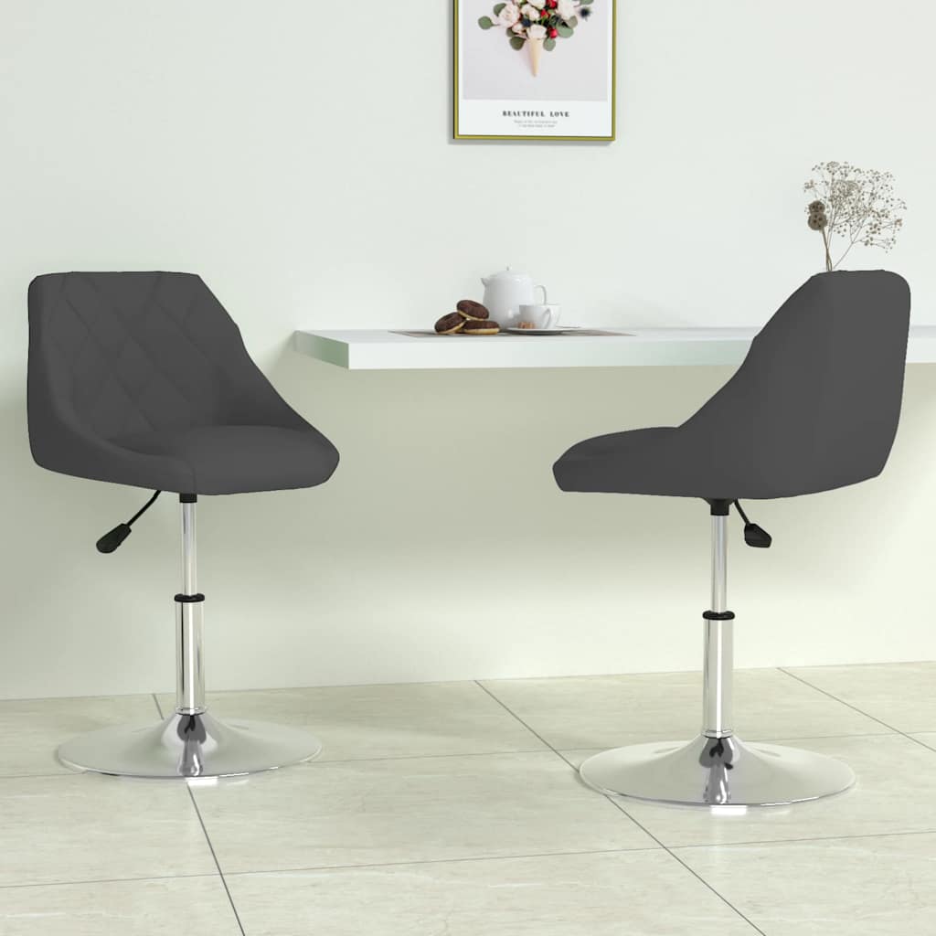 Swivel Dining Chairs 2 pcs Black Velvet