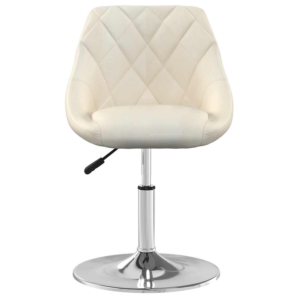 Swivel Dining Chairs 2 pcs Cream Velvet