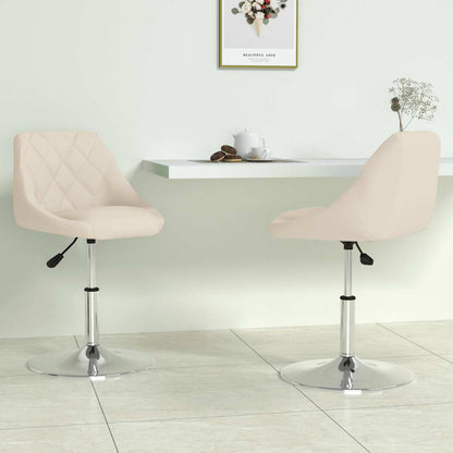 Swivel Dining Chairs 2 pcs Cream Velvet