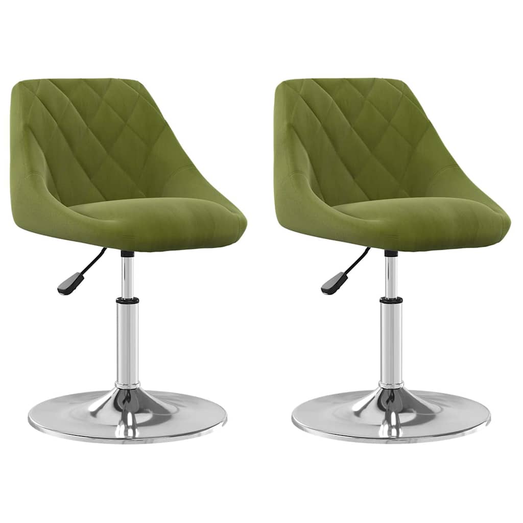 Swivel Dining Chairs 2 pcs Light Green Velvet