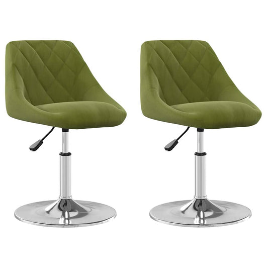 Swivel Dining Chairs 2 pcs Light Green Velvet