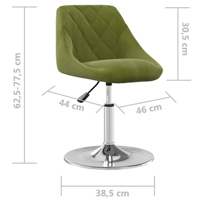 Swivel Dining Chairs 2 pcs Light Green Velvet