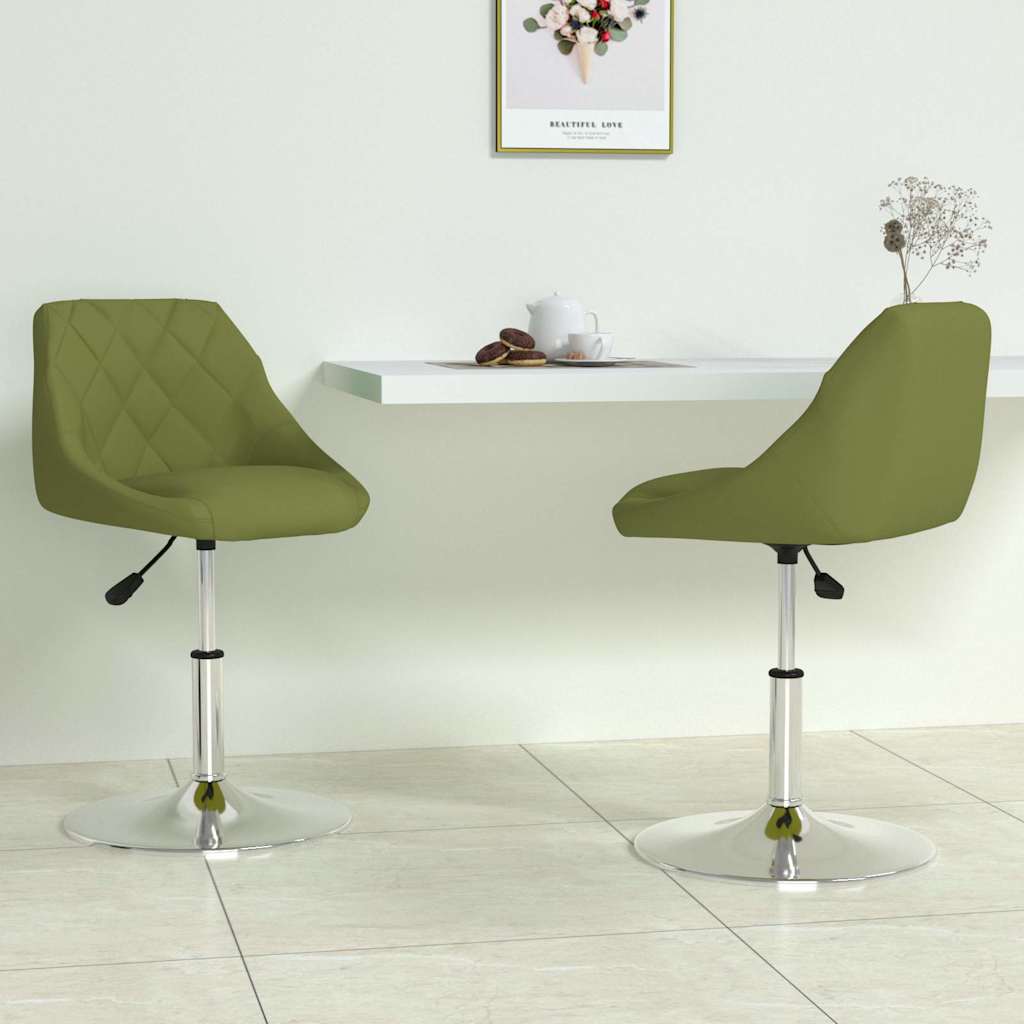 Swivel Dining Chairs 2 pcs Light Green Velvet