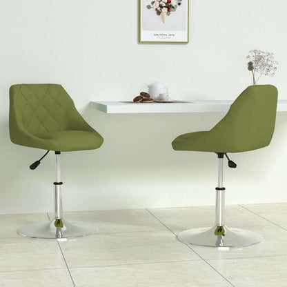 Swivel Dining Chairs 2 pcs Light Green Velvet