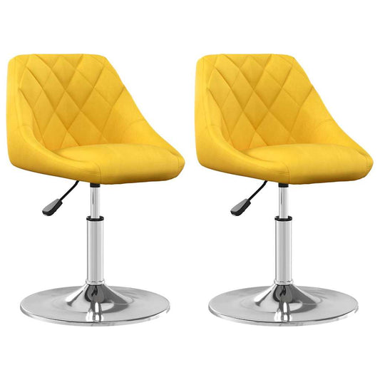 Swivel Dining Chairs 2 pcs Mustard Yellow Velvet