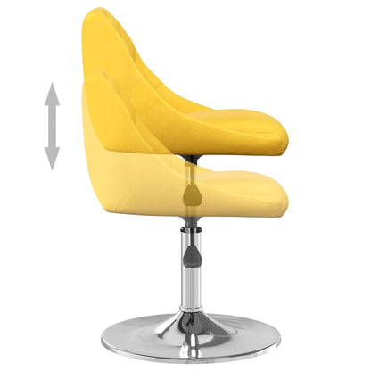 Swivel Dining Chairs 2 pcs Mustard Yellow Velvet