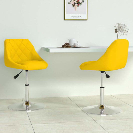 Swivel Dining Chairs 2 pcs Mustard Yellow Velvet