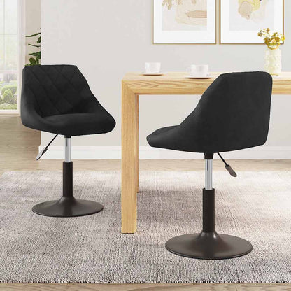 Swivel Dining Chairs 2 pcs Black Velvet