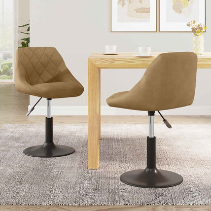 Swivel Dining Chairs 2 pcs Brown 46 x 44 x 77.5 cm Faux leather