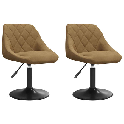 Swivel Dining Chairs 2 pcs Brown 46 x 44 x 77.5 cm Faux leather