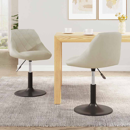 Swivel Dining Chairs 2 pcs Cream Velvet