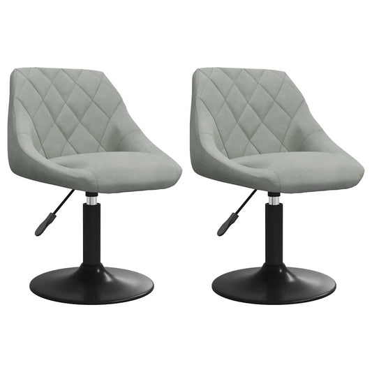Swivel Dining Chairs 2 pcs Light Grey Velvet