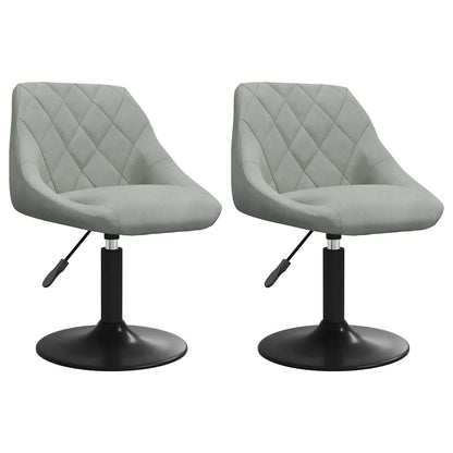 Swivel Dining Chairs 2 pcs Light Grey Velvet