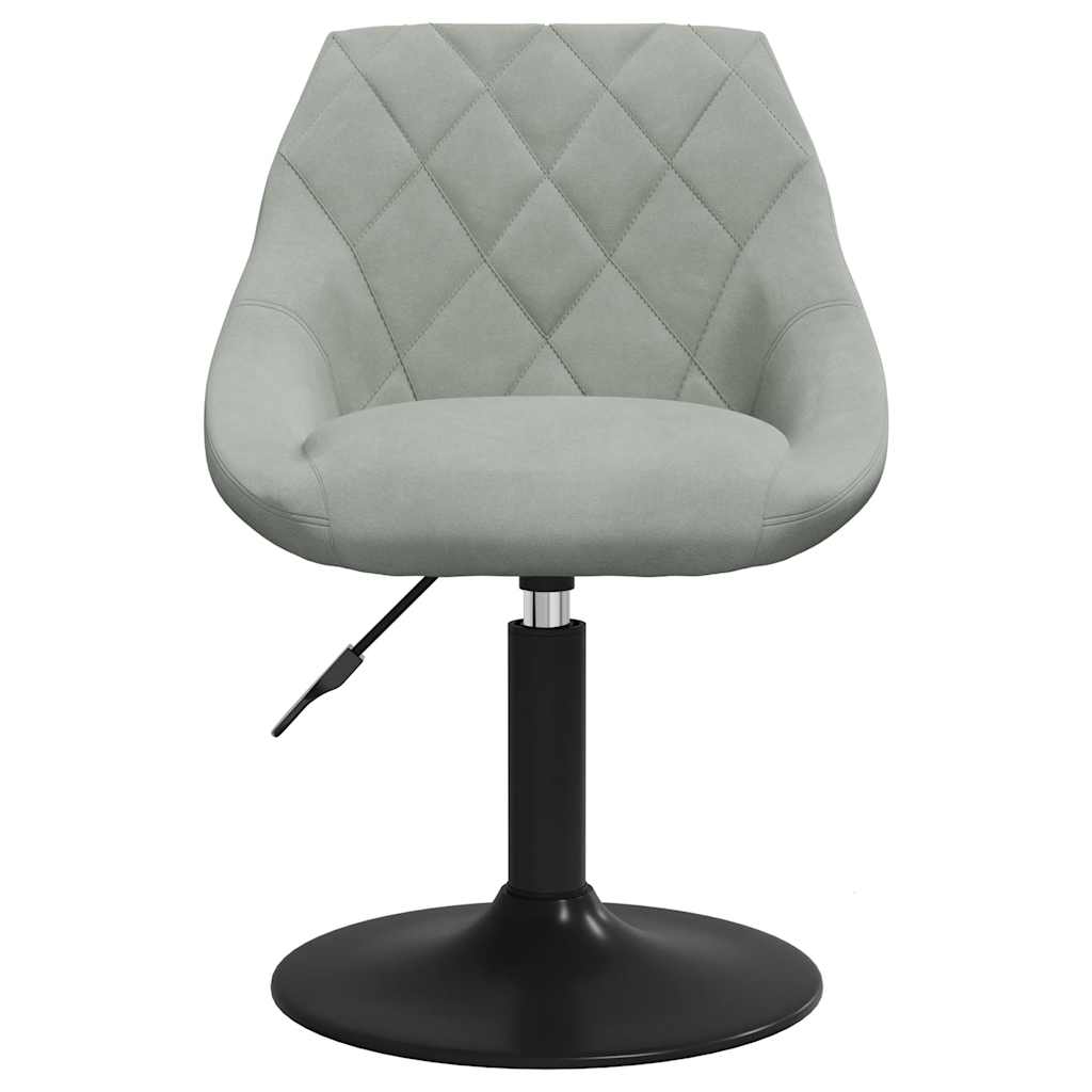 Swivel Dining Chairs 2 pcs Light Grey Velvet