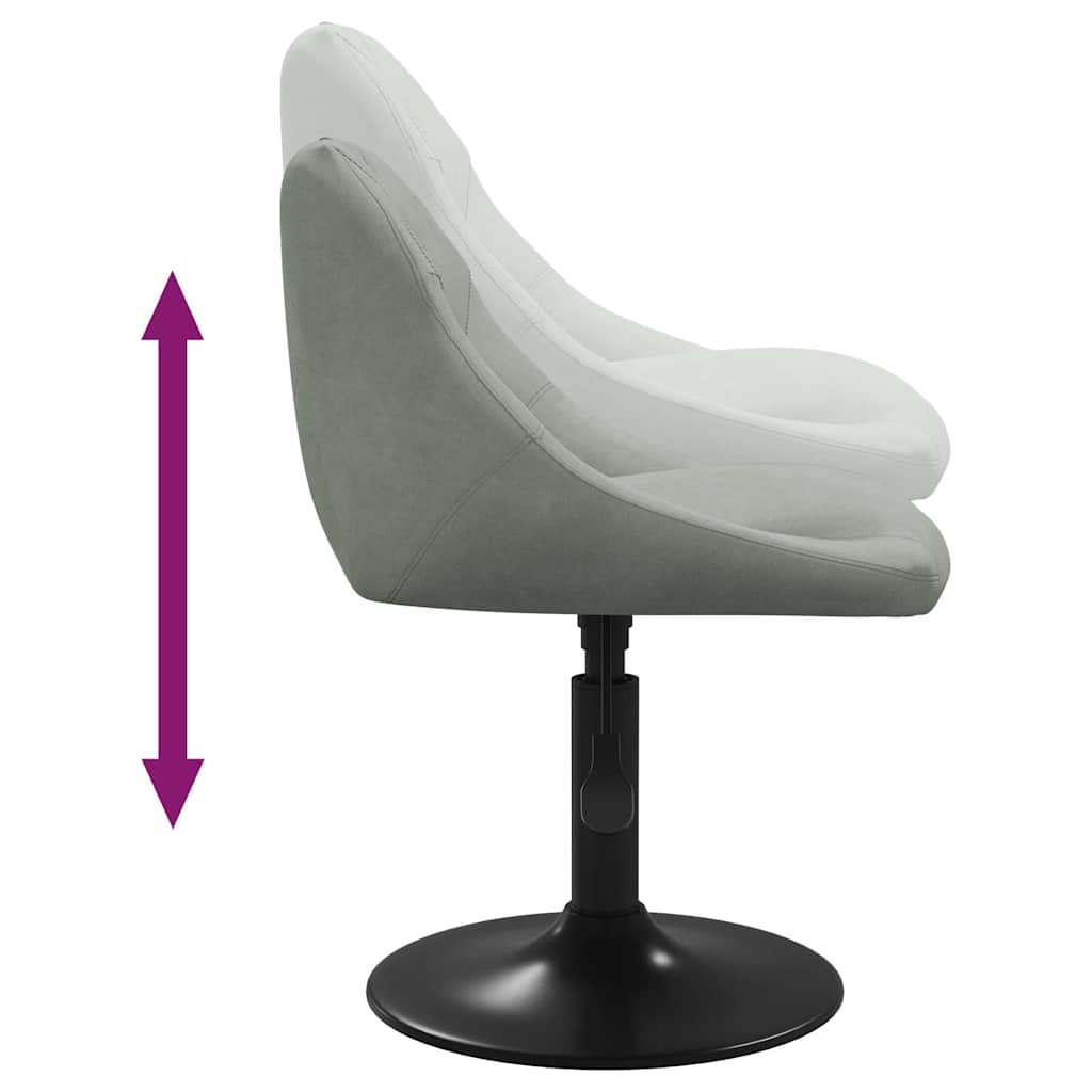 Swivel Dining Chairs 2 pcs Light Grey Velvet